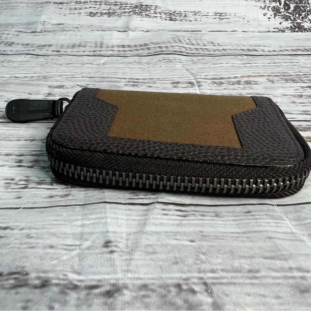 Dunhill Key Case 6 Canvas and Leather‎ Long Tail Logo Pebbled Leather Canvas